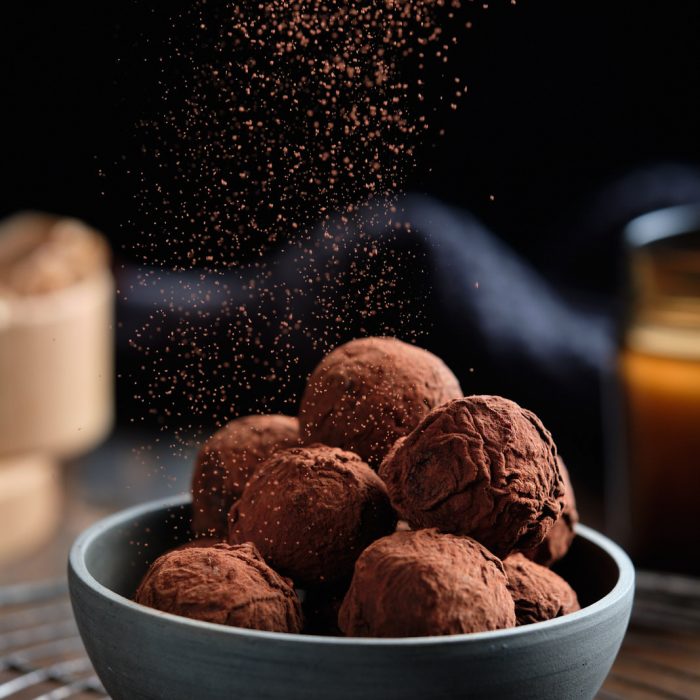 Festive vegan chocolate truffles